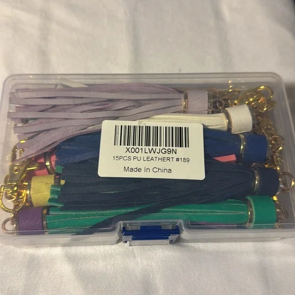 Leather Tassel for Purse With Golden Metal Caps Lobster Swivel Keychain NIP - Picture 12 of 12